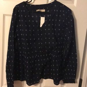 LOFT Tops - Loft- blue shirt with white detail LOFT Tops - Loft- blue shirt with white detail